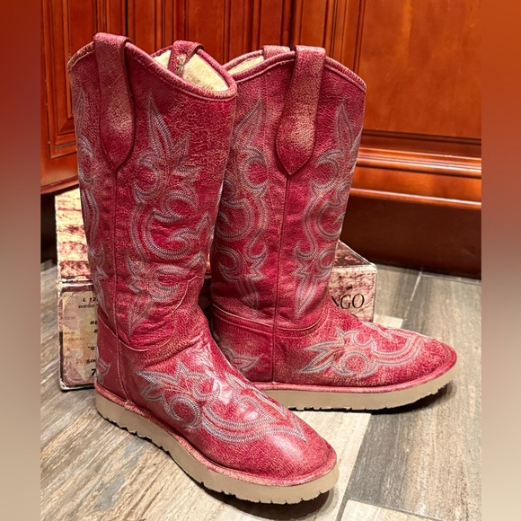 Old Gringo Shoes - Old Gringo Boots Shearling Diego Red Cowgirl Cowboy Boots UGG Fur Boots 7 Rare